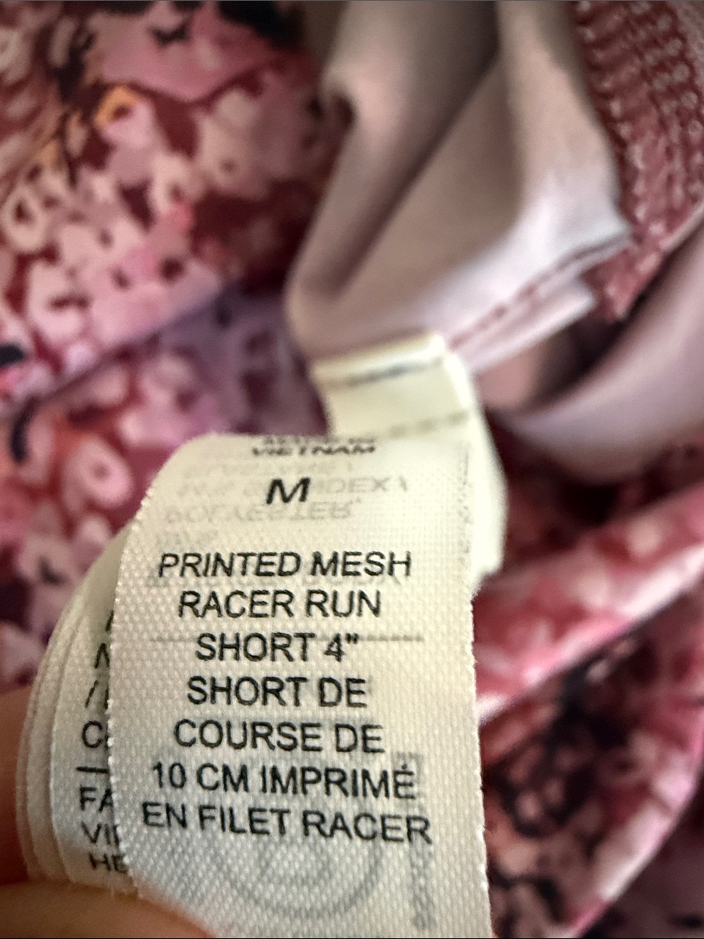 Athleta Racer Run Mid Rise Pink Combo Shorts, size medium - Picture 9 of 10